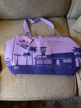 Trader Joe's Lavender and Deep Purple Tote Bag